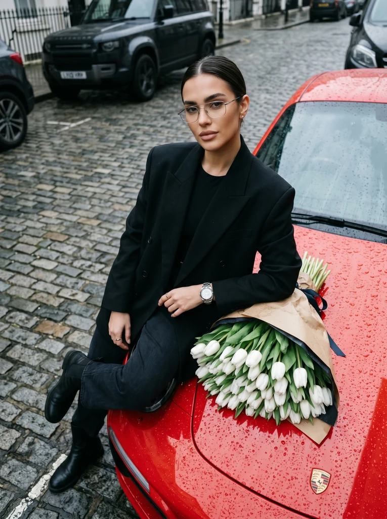 На капоте красного BMW