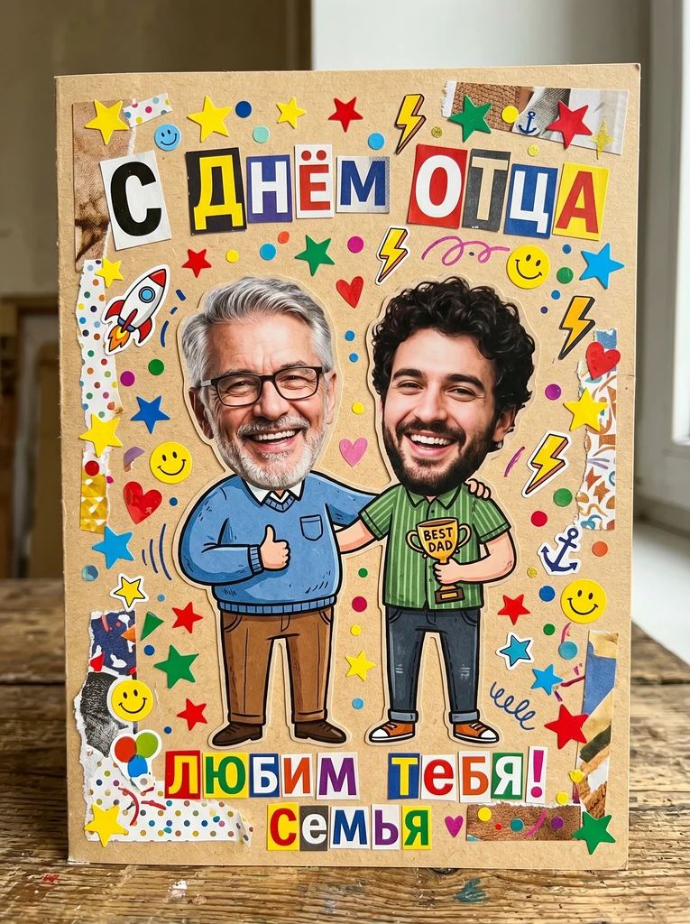 Смешная открытка ко Дню отца