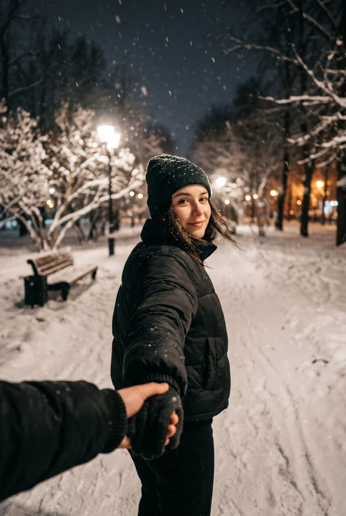 Следуй за мной в зимнем парке