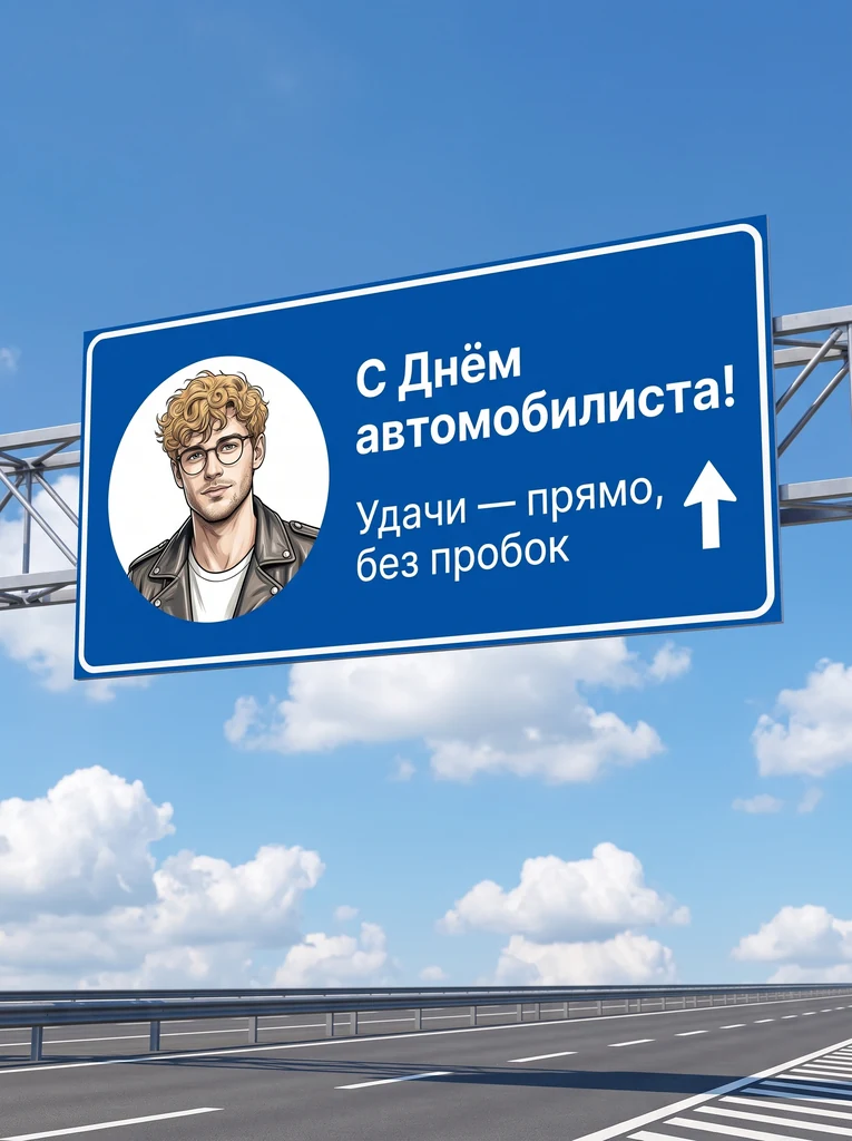 Открытка-дорожный знак