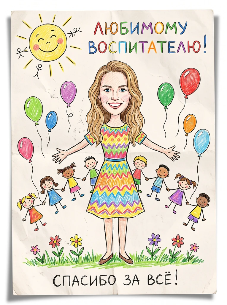 Детский рисунок воспитателю