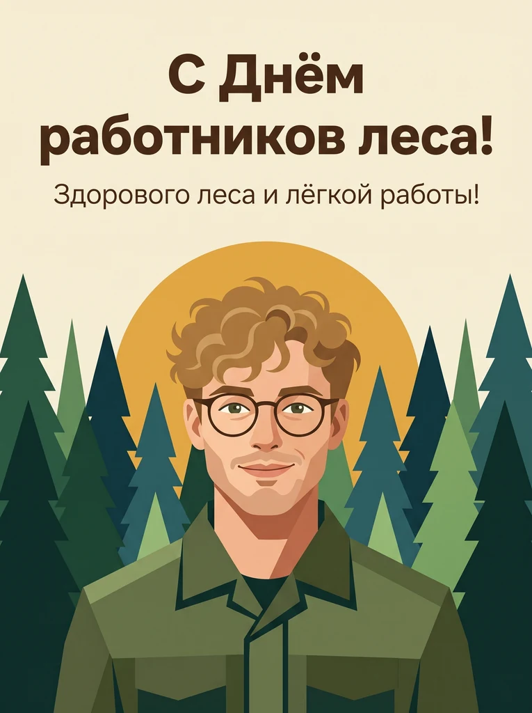 Лес плоской графикой