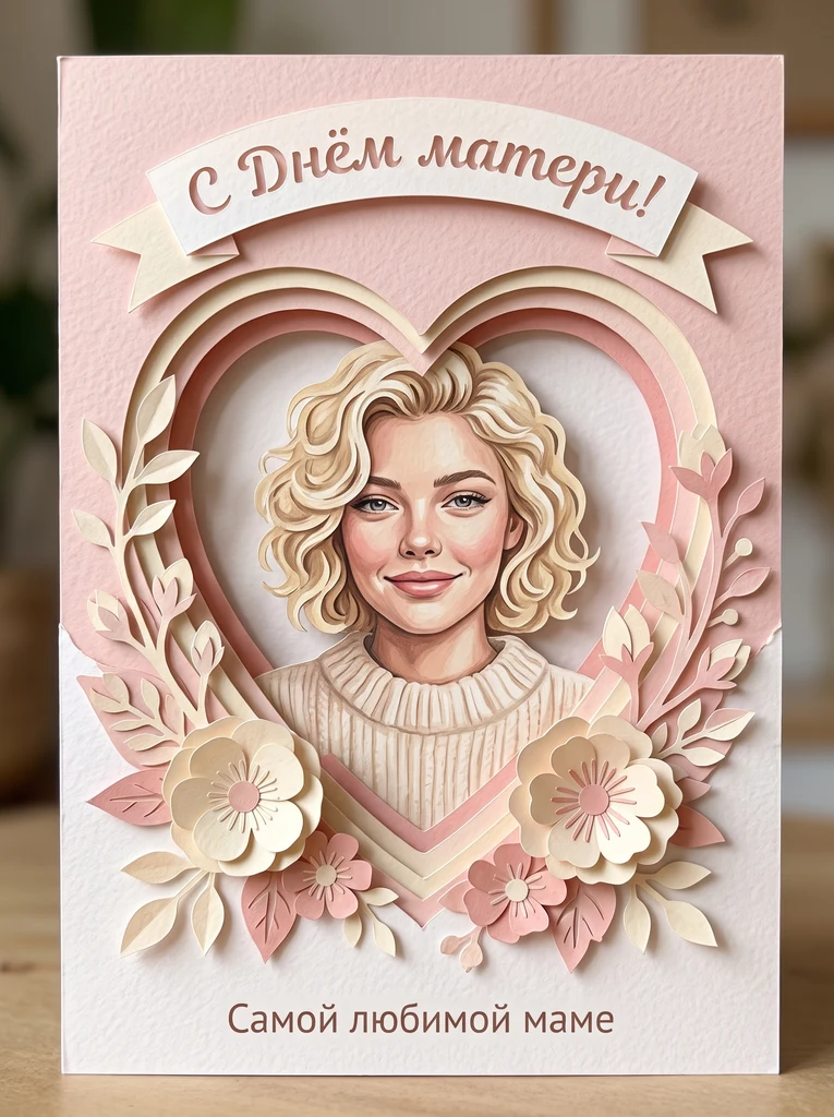 Вырезная открытка из бумаги