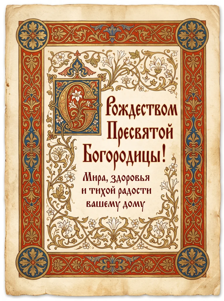 Орнаментальная открытка к празднику