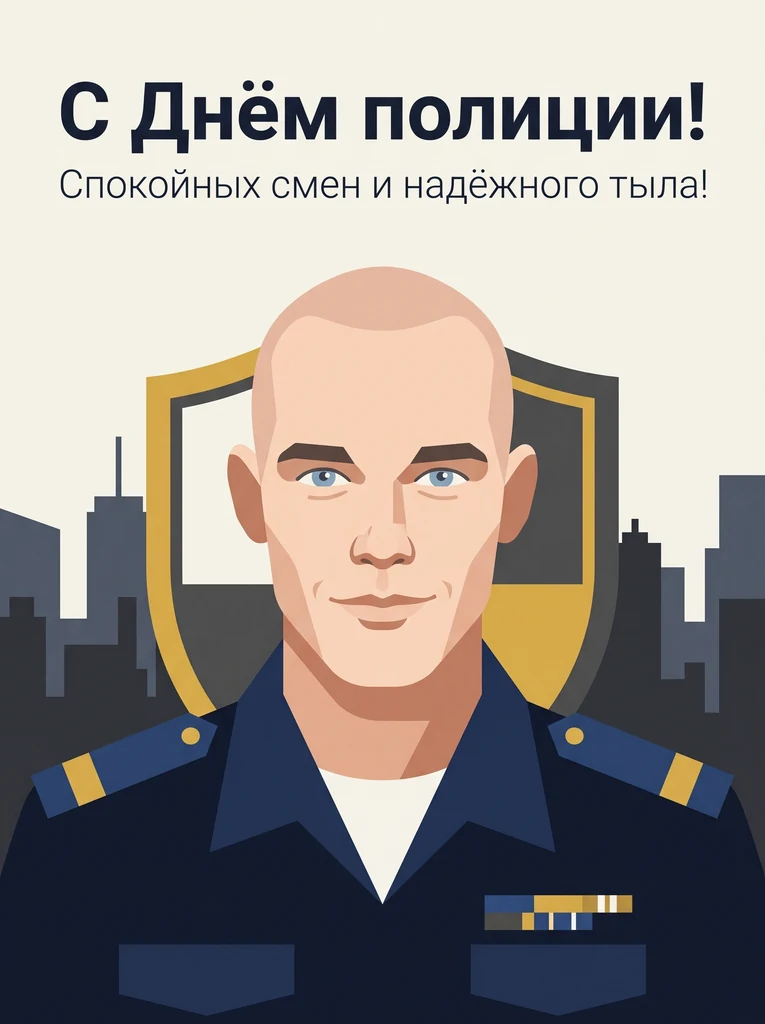 День полиции плоской графикой