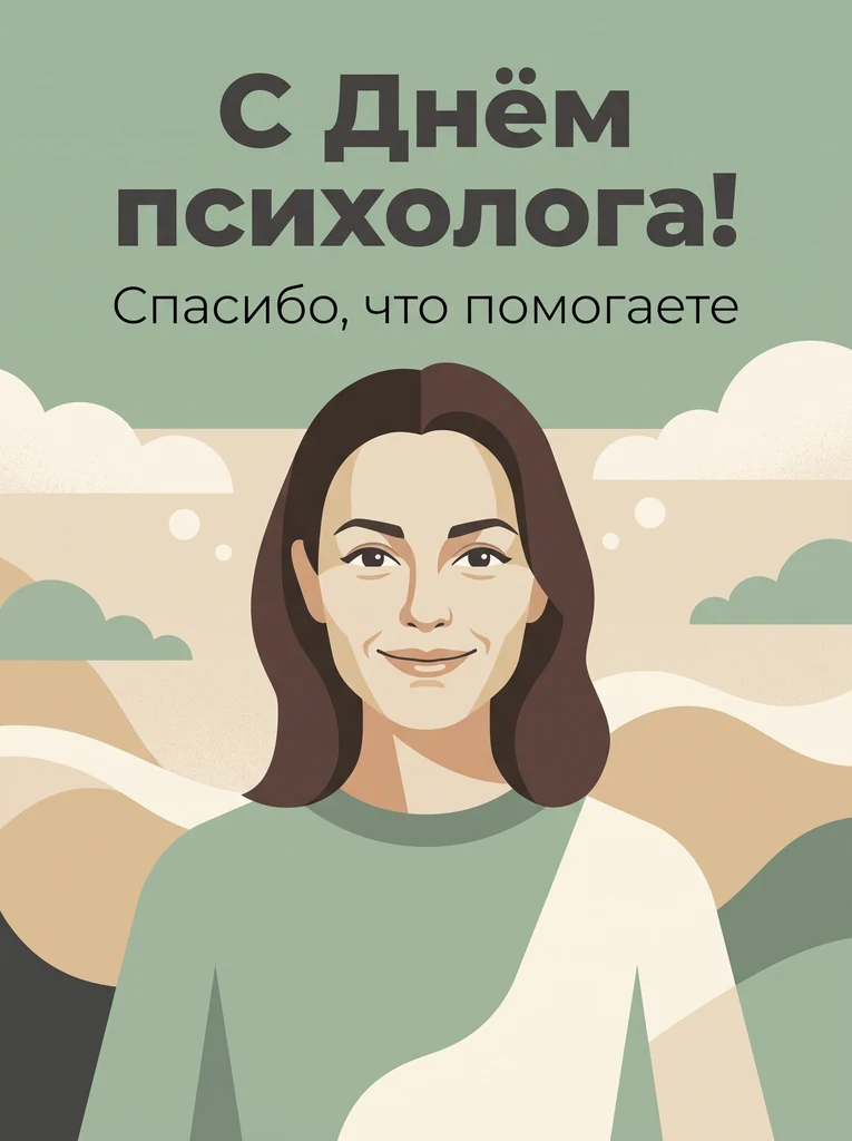 Психолог плоской графикой