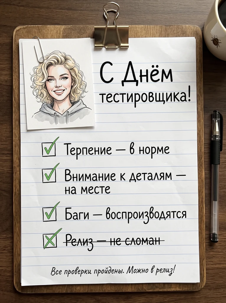 Открытка-чеклист