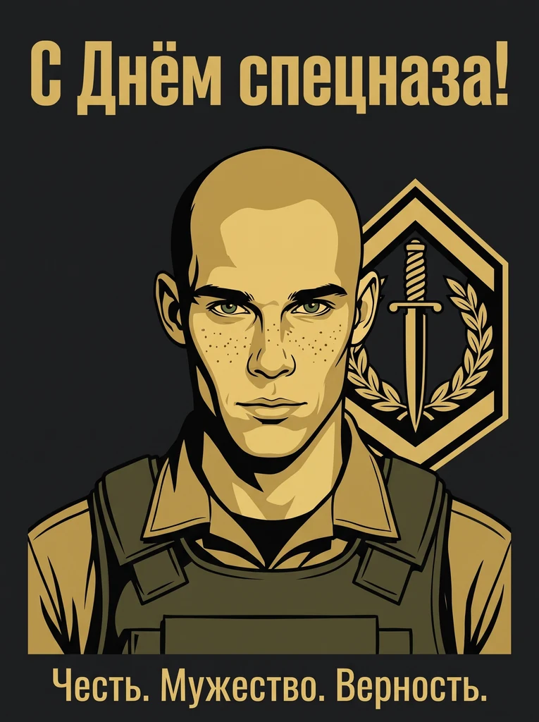Строгий плакат с шевроном