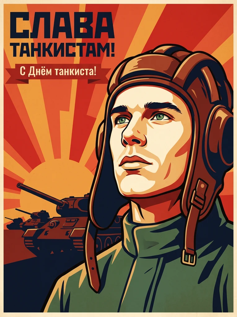 Плакат «Слава танкистам!»