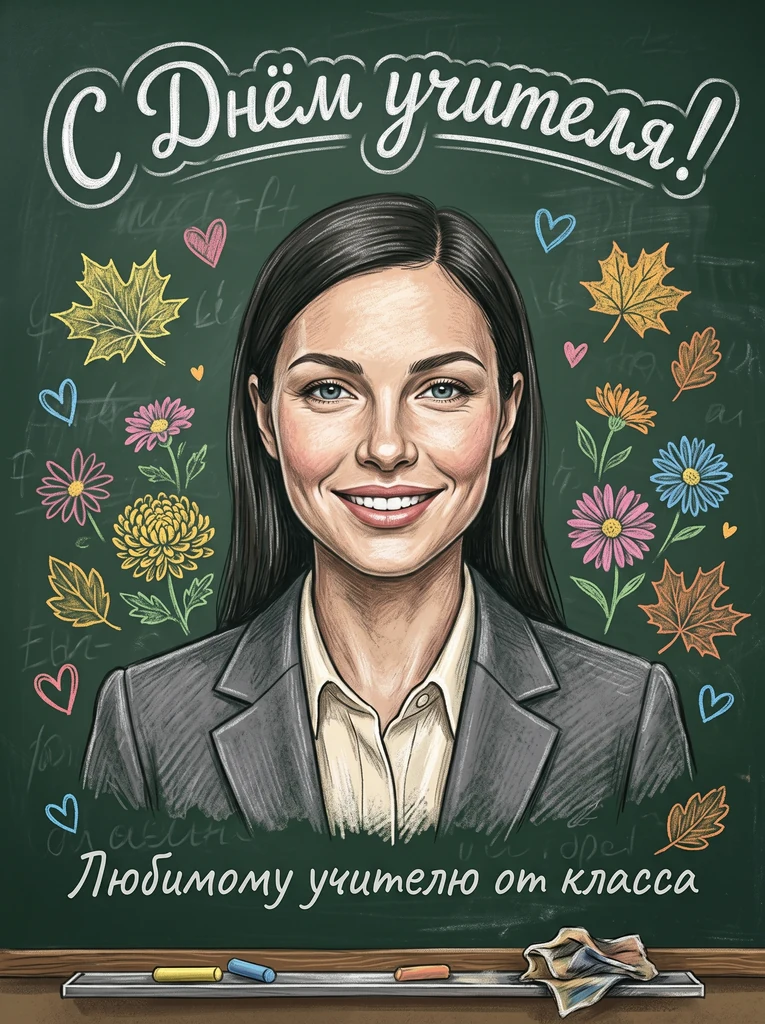 Рисунок мелом на доске
