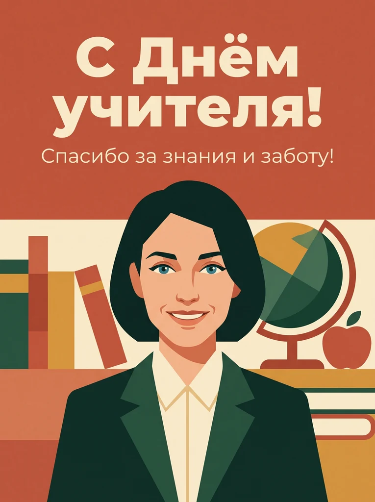 День учителя плоской графикой