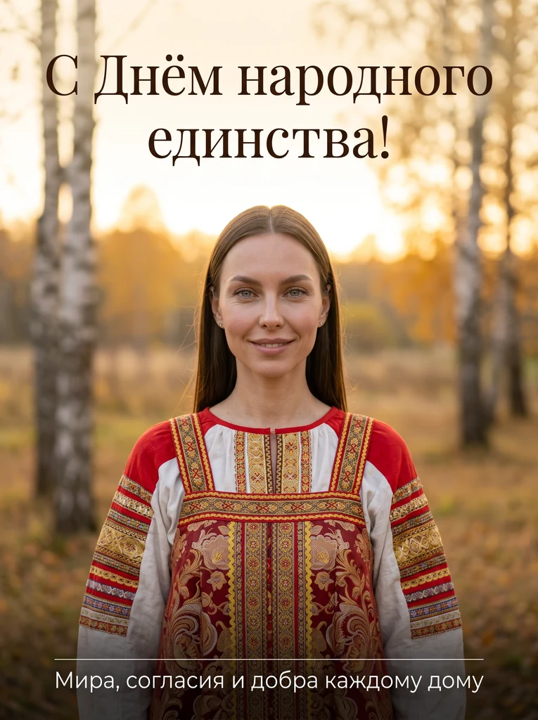 В народном костюме