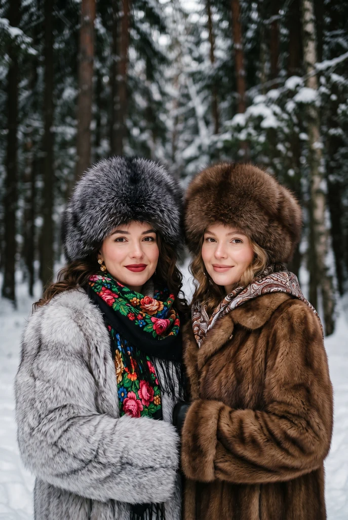 Подруги в русском фэшн-стиле
